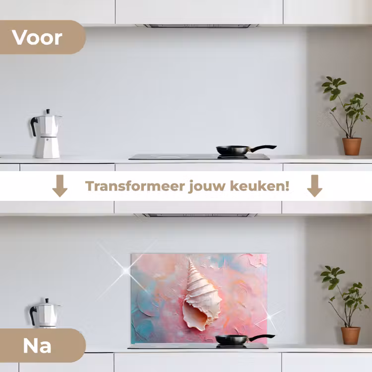 Spatscherm keuken - Schelp - Pastel - Pink — 3
