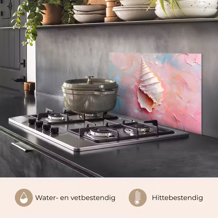 Spatscherm keuken - Schelp - Pastel - Pink — 7