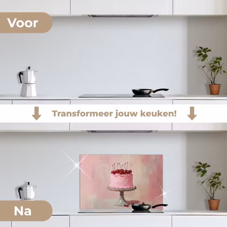 Spatscherm keuken - Taart - Pink - Cherry — 3