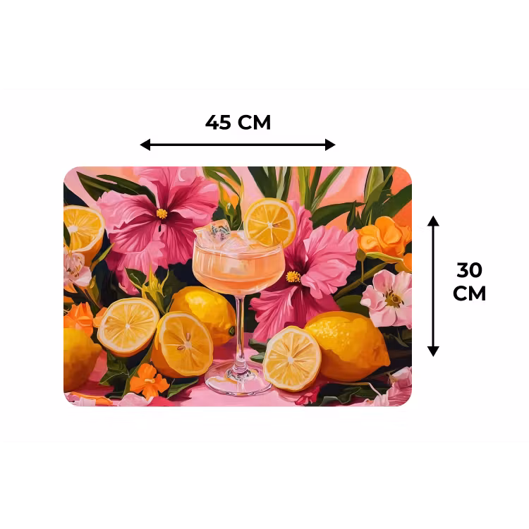 Placemat - 6 stuks - Drink - Bloemen - Yellow — 3