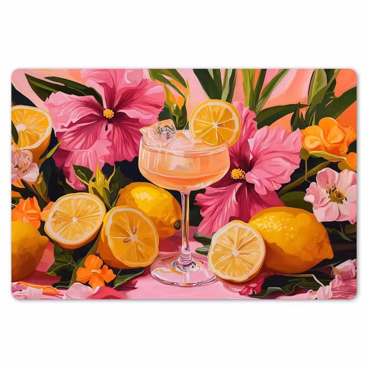 Placemat - 6 stuks - Drink - Bloemen - Yellow — 7