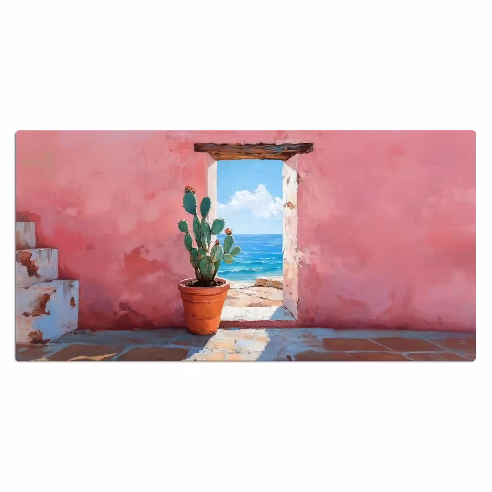 Bureau onderlegger - Zee - Roze - Cactus — 1