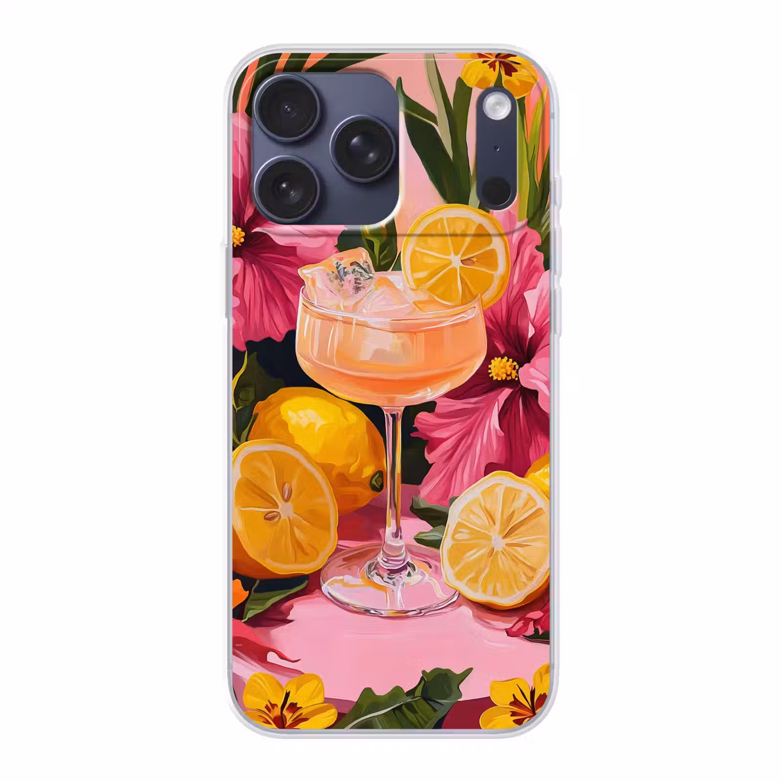 Telefoonhoesje - Drink - Bloemen - Yellow — 1
