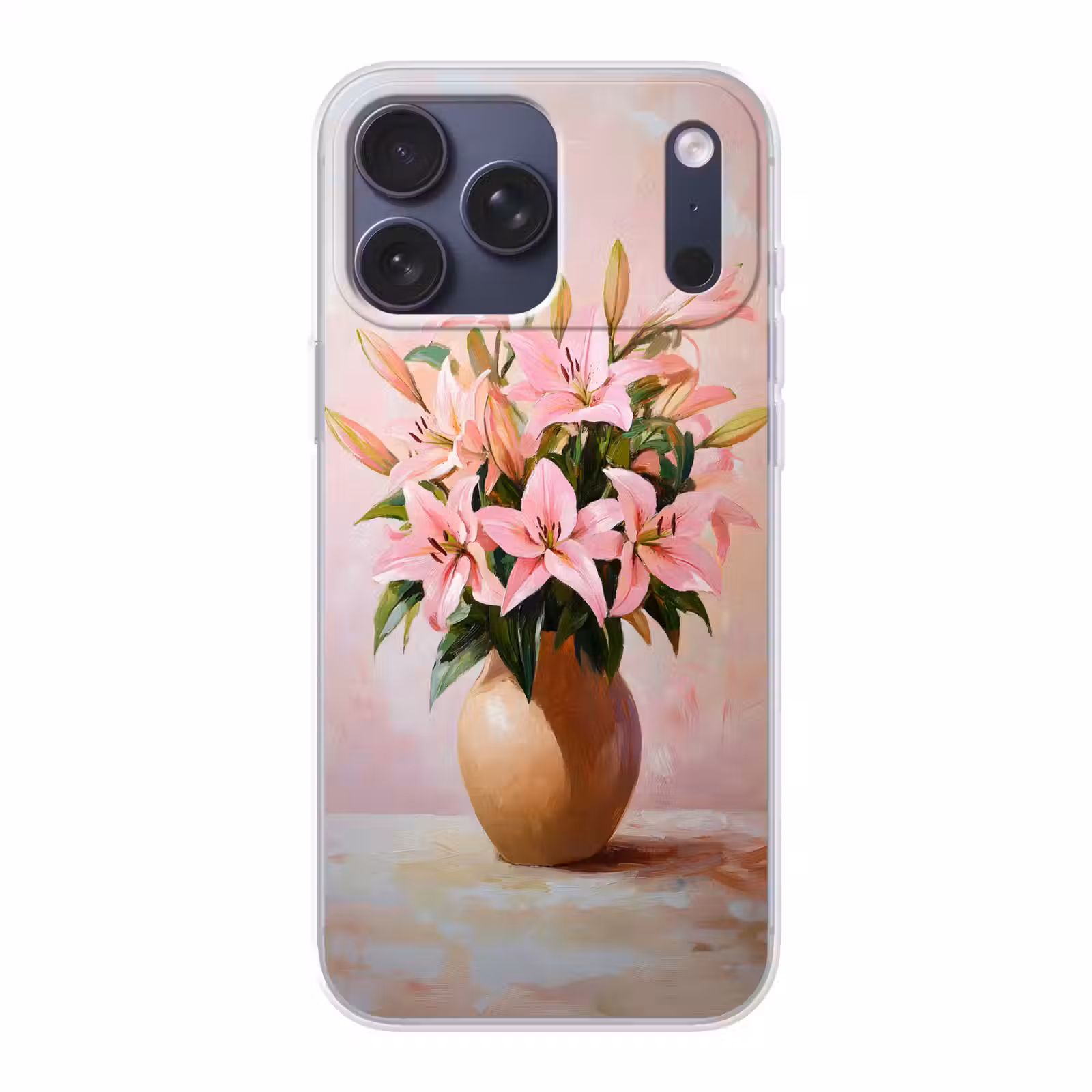 Telefoonhoesje - Vaas - Bloemen - Roze — 1