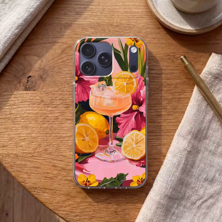 Telefoonhoesje - Drink - Bloemen - Yellow — 2
