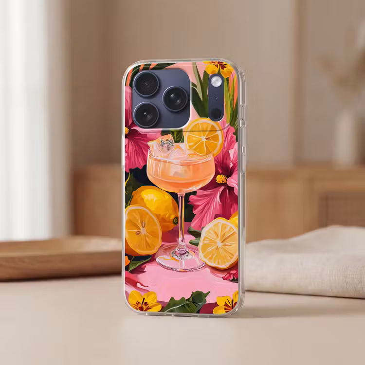 Telefoonhoesje - Drink - Bloemen - Yellow — 3