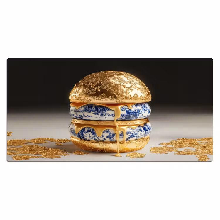 Bureau onderlegger - Delftsblauw - Goud - Burger