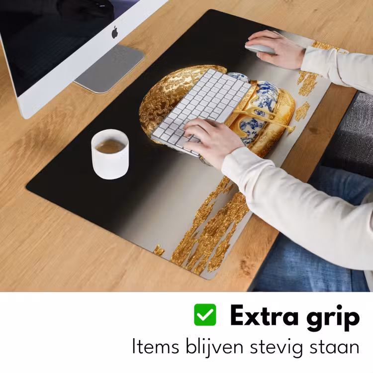 Bureau onderlegger - Delftsblauw - Goud - Burger — 5
