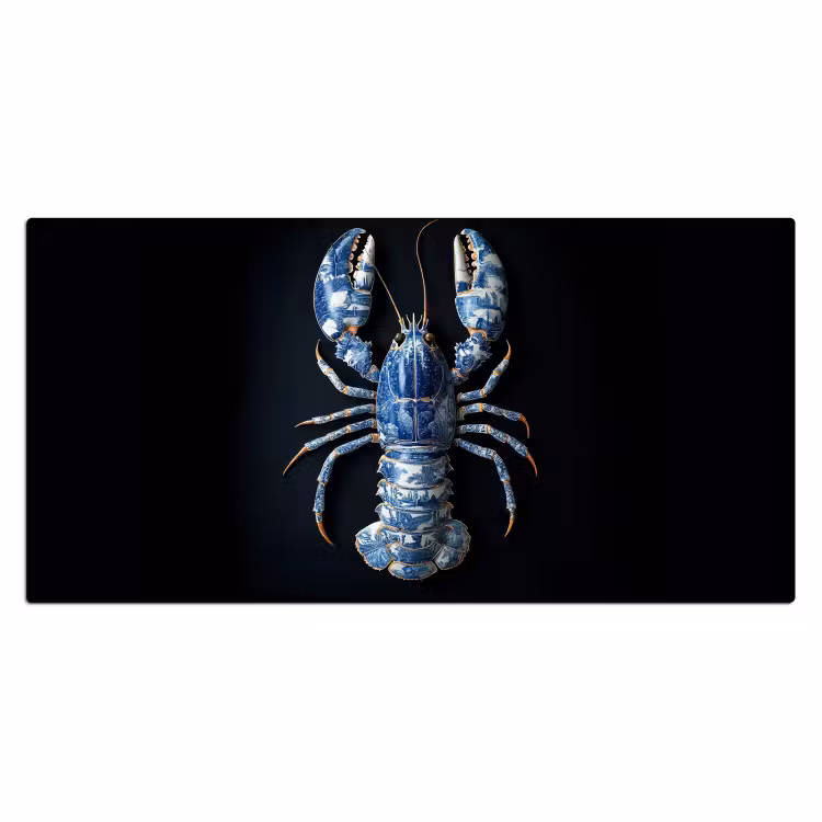 Bureau onderlegger - Kreeft - Delftsblauw - Schild - Stoer
