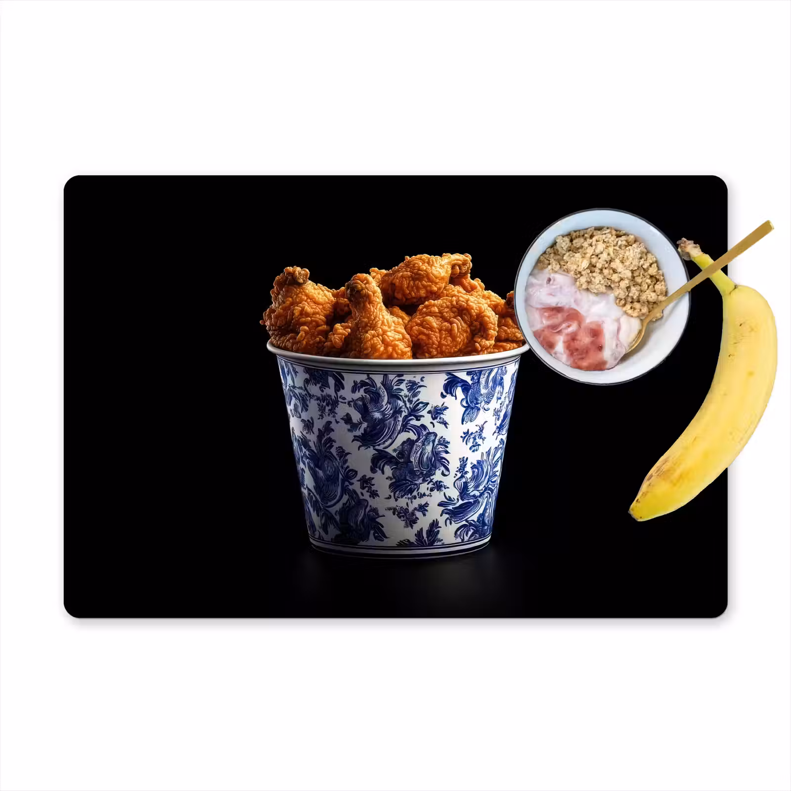 Placemat - 6 stuks - Kip - Bucket - Delfts blauw - Lekker — 1