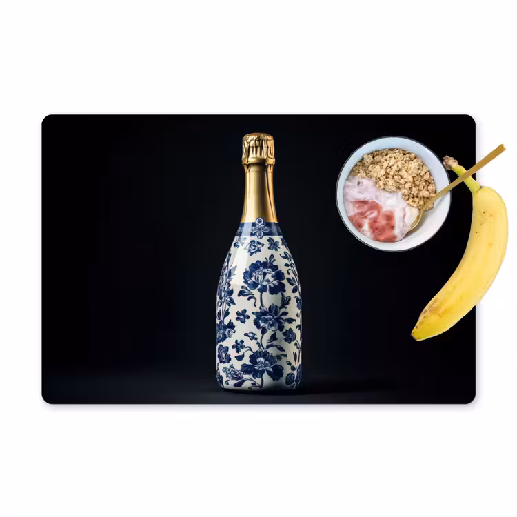 Placemat - 6 stuks - Champagne - Bloemen - Goud - Chique