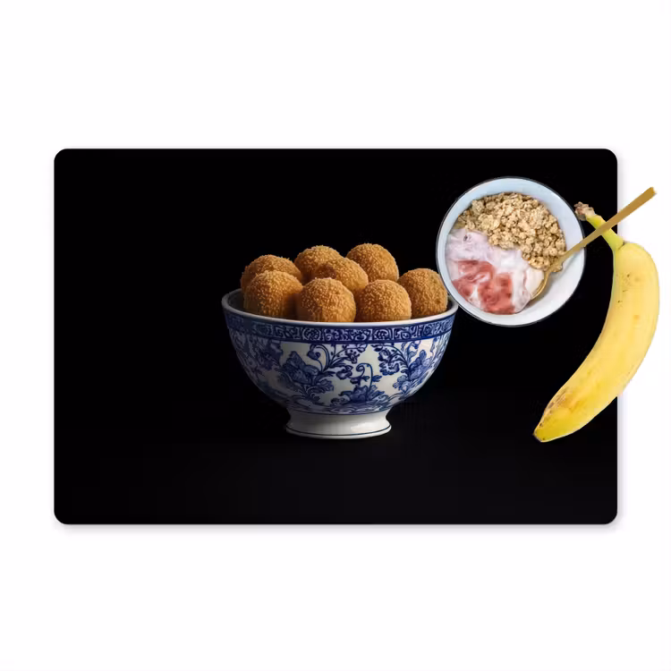 Placemat - 6 stuks - Delfts blauw - Bitterballen - Holland - Schaal