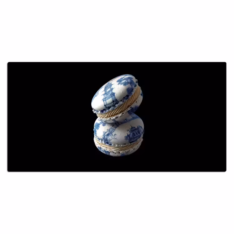 Bureau onderlegger - Eten - Macarons - Delfts blauw - Koekjes