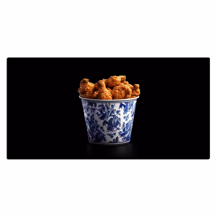 Bureau onderlegger - Kip - Bucket - Delfts blauw - Lekker