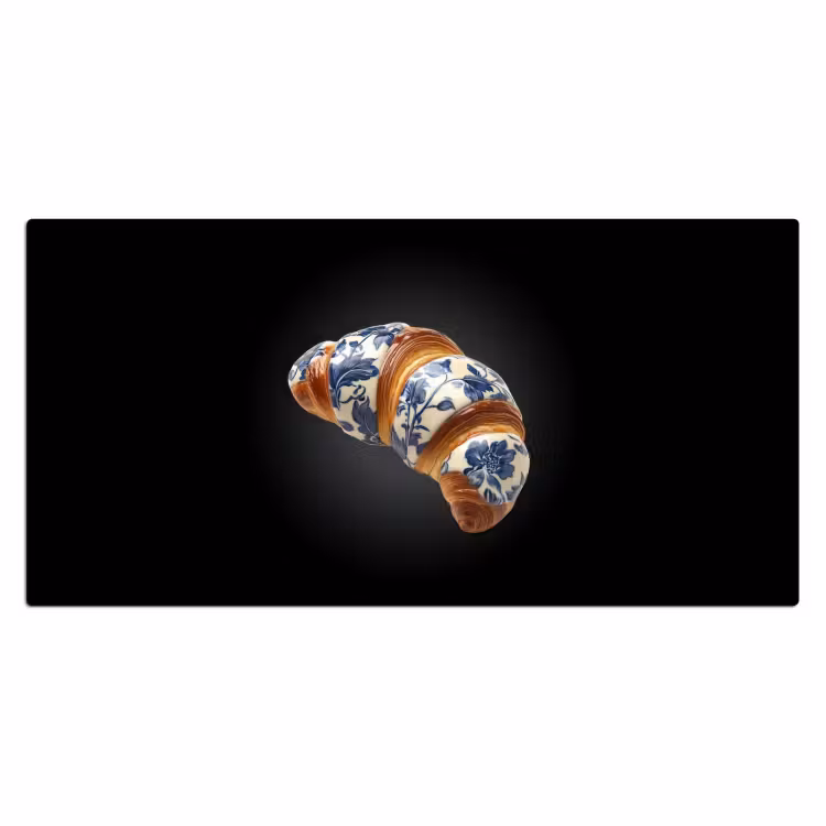 Bureau onderlegger - Croissant - Bloemenpatroon - Delftsblauw