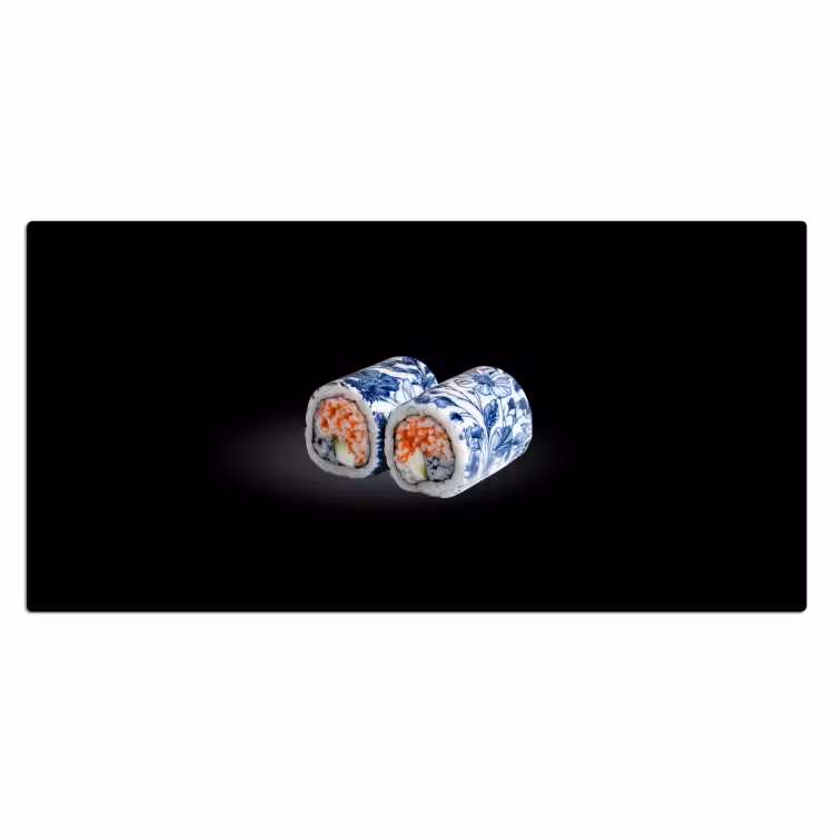 Bureau onderlegger - Sushi - Delfts blauw - Rijst - Vis - Elegant