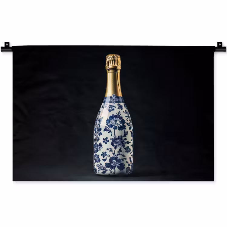 Wandkleed - Champagne - Bloemen - Goud - Chique