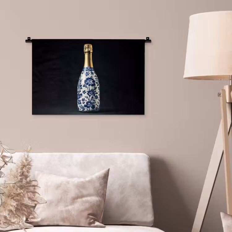 Wandkleed - Champagne - Bloemen - Goud - Chique — 2