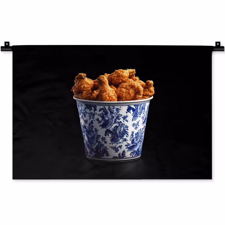 Wandkleed - Kip - Bucket - Delfts blauw - Lekker