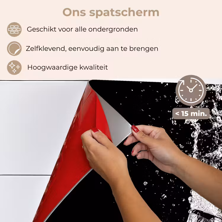 Spatscherm keuken - Champagne - Zwart - Spetters - Popping — 4