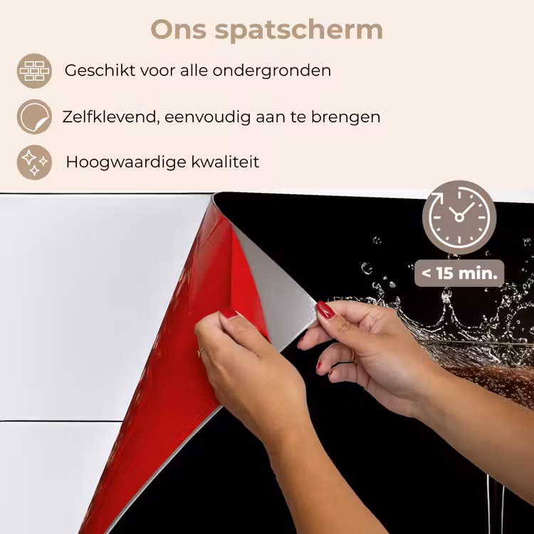 Spatscherm keuken - Cocktail - Zwart - Spetters - Glas — 4