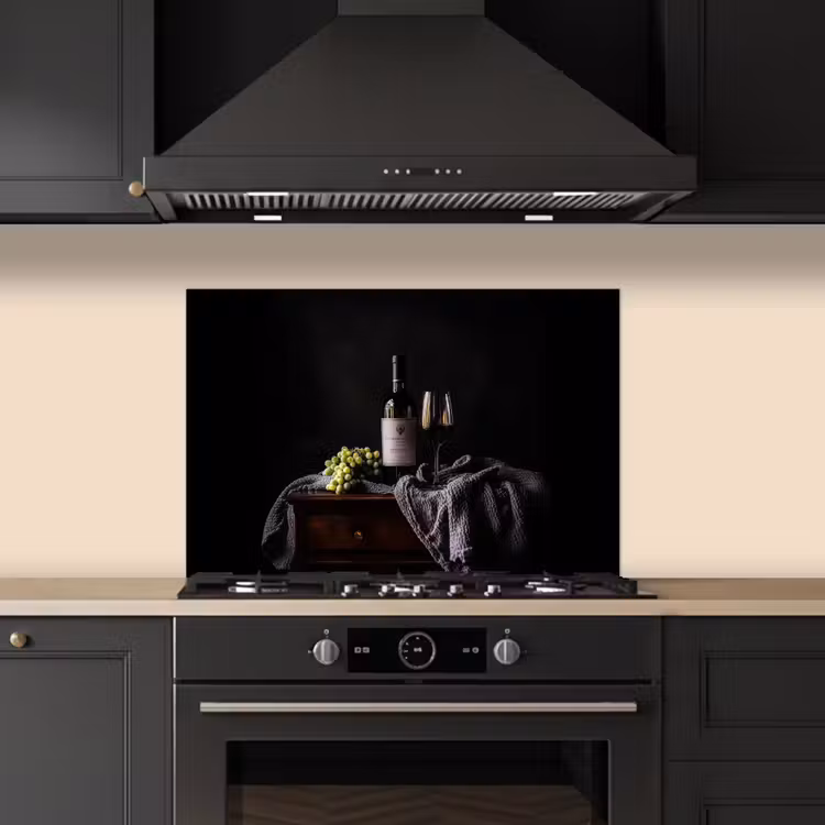 Spatscherm keuken - Druiven - Wijn - Rood - Tafel — 2