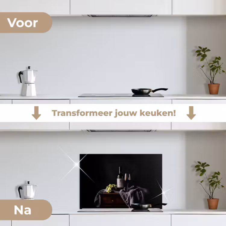 Spatscherm keuken - Druiven - Wijn - Rood - Tafel — 3