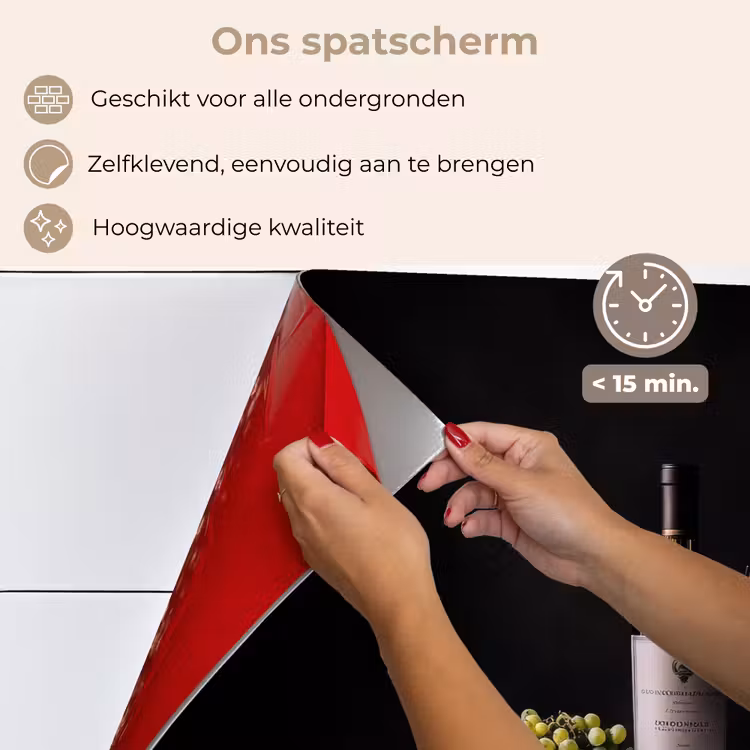 Spatscherm keuken - Druiven - Wijn - Rood - Tafel — 4
