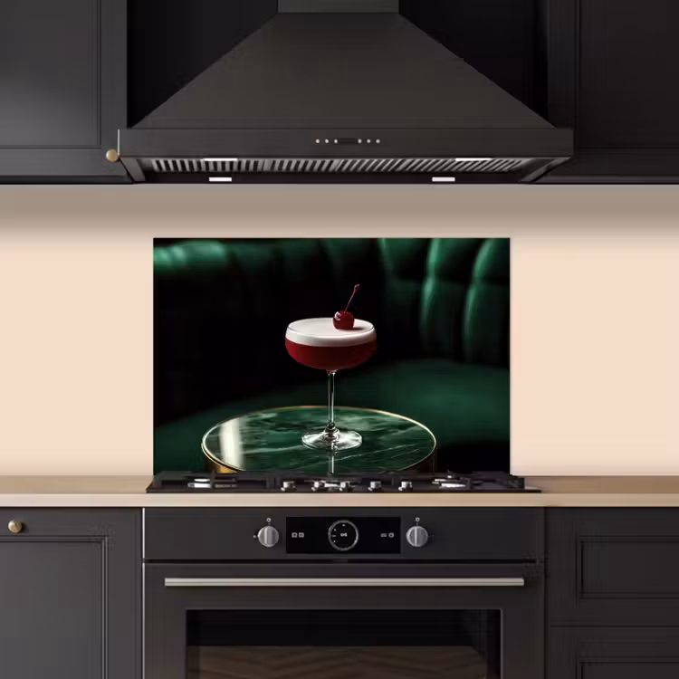 Spatscherm keuken - Kers - Cocktail - Rood - Marmer — 2