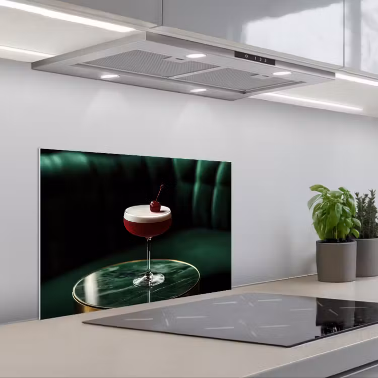 Spatscherm keuken - Kers - Cocktail - Rood - Marmer — 5