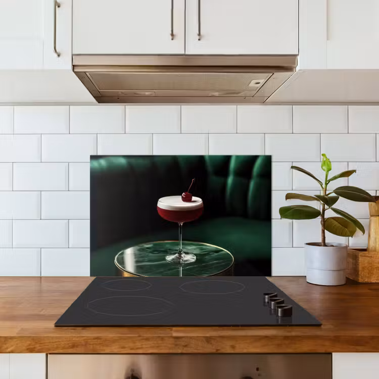 Spatscherm keuken - Kers - Cocktail - Rood - Marmer — 6