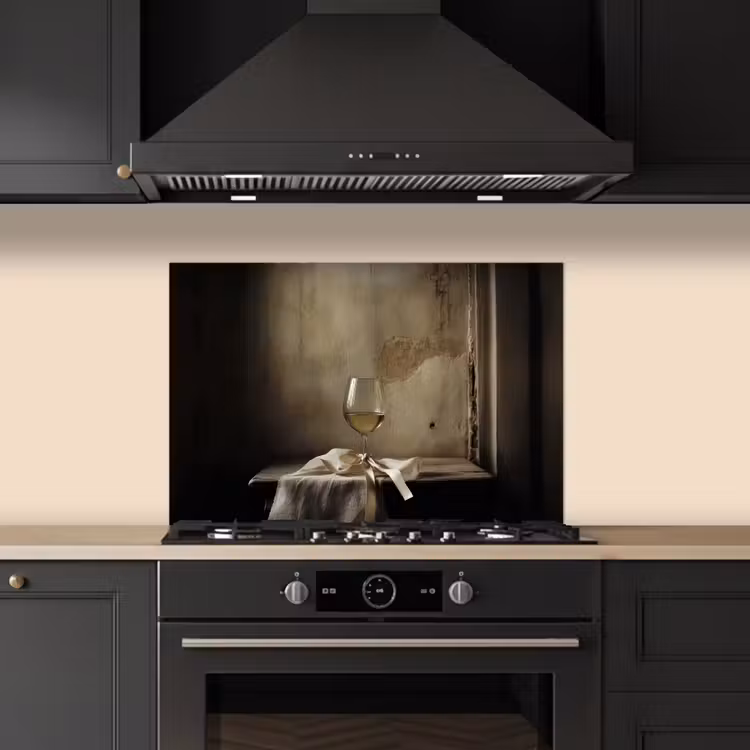 Spatscherm keuken - Strik - Beige - Witte - Wijn — 2