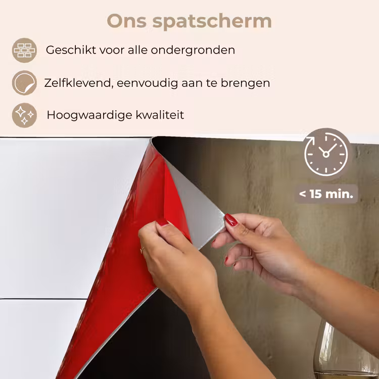 Spatscherm keuken - Strik - Beige - Witte - Wijn — 4
