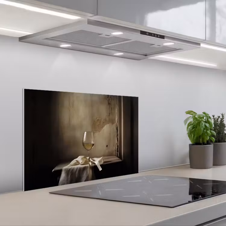 Spatscherm keuken - Strik - Beige - Witte - Wijn — 5