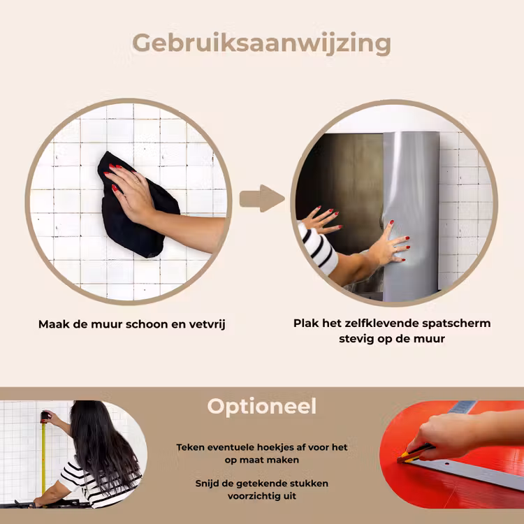 Spatscherm keuken - Strik - Beige - Witte - Wijn — 8