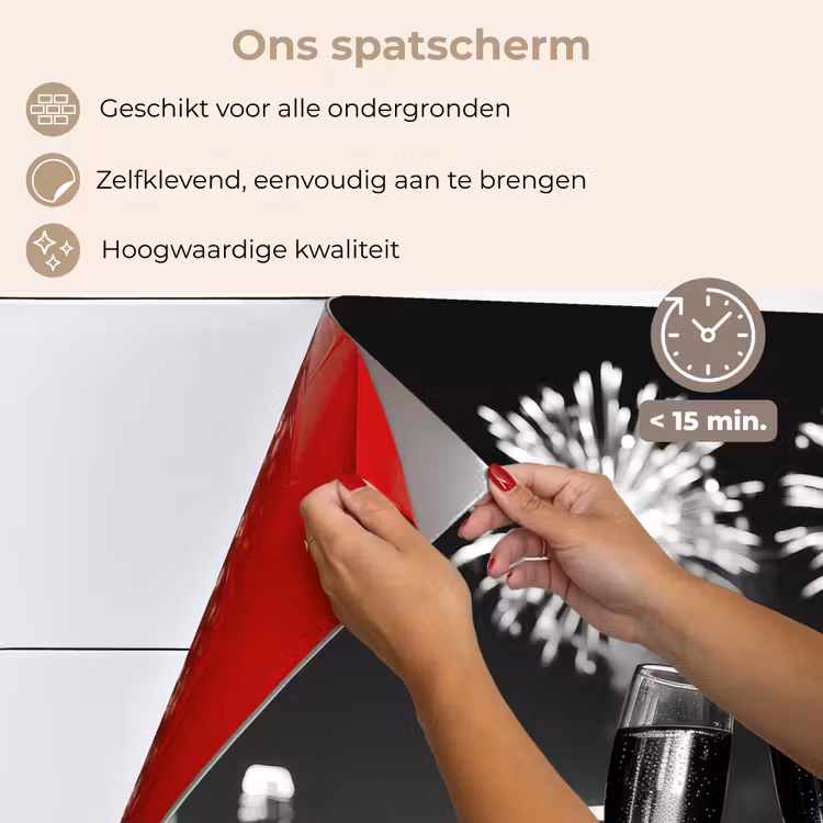 Spatscherm keuken - Vuurwerk - Proosten - Skyline - Champagne — 4