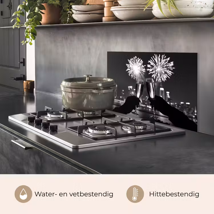 Spatscherm keuken - Vuurwerk - Proosten - Skyline - Champagne — 7