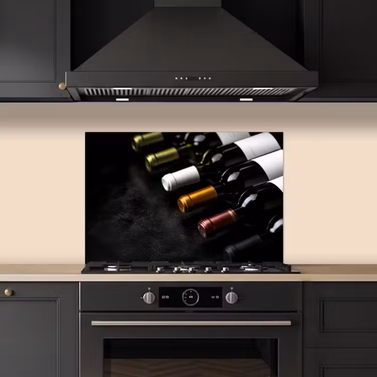 Spatscherm keuken - Wijn - Flessen - Variatie - Smaken — 2