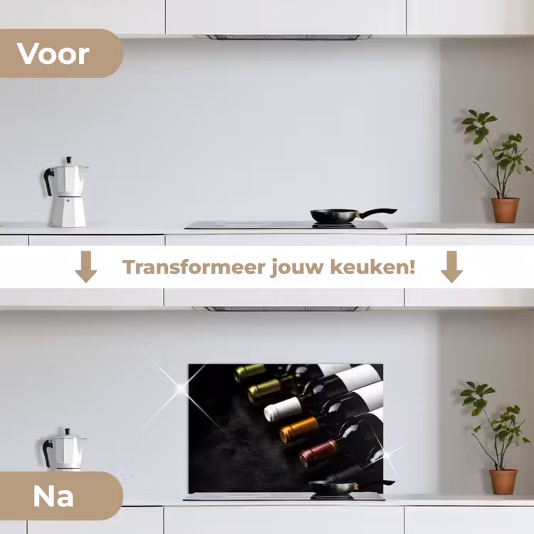 Spatscherm keuken - Wijn - Flessen - Variatie - Smaken — 3