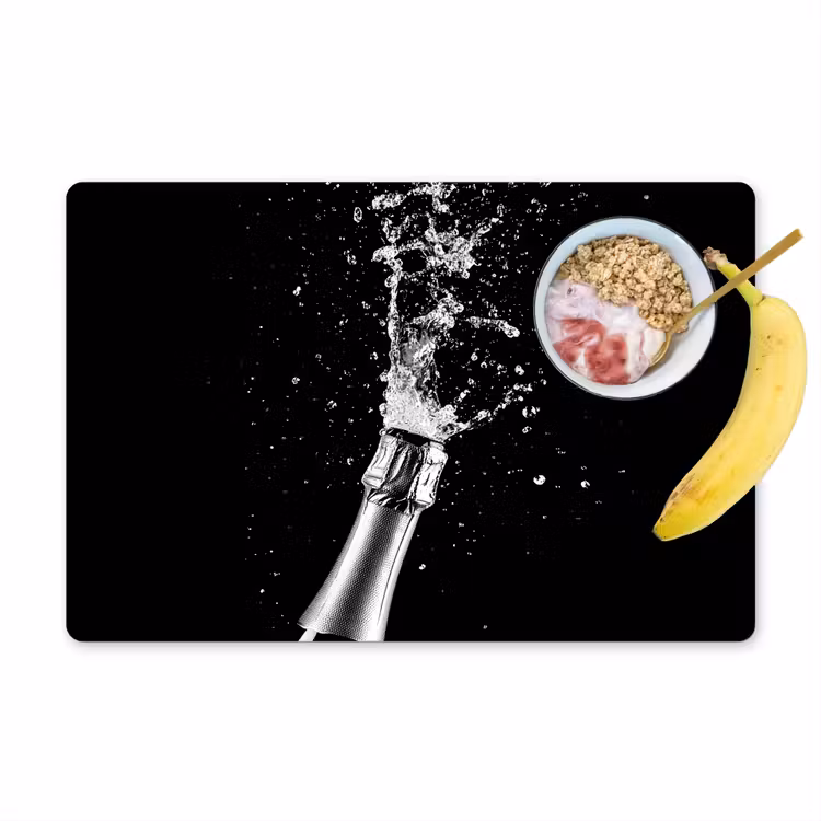 Placemat - 6 stuks - Champagne - Zwart - Spetters - Popping — 1