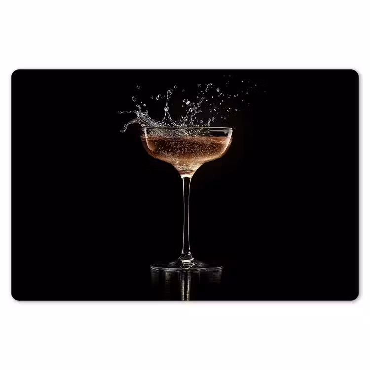 Placemat - 6 stuks - Cocktail - Zwart - Spetters - Glas — 7