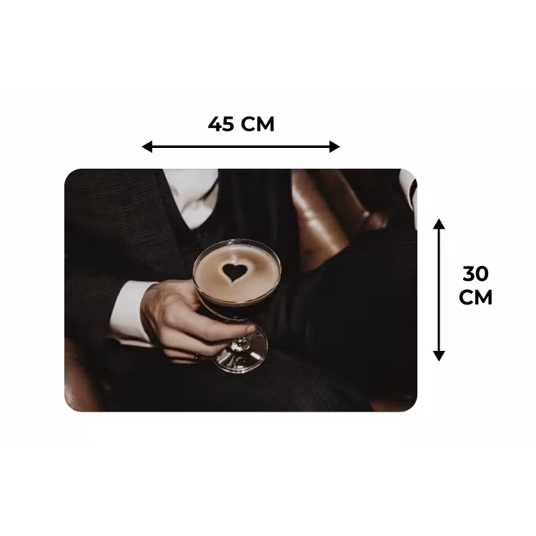 Placemat - 6 stuks - Hartje - Cocktail - Espresso Martini - Hand — 3