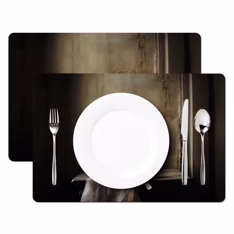 Placemat - 6 stuks - Strik - Beige - Witte - Wijn — 2