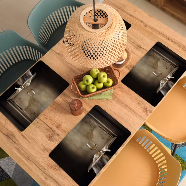 Placemat - 6 stuks - Strik - Beige - Witte - Wijn — 6