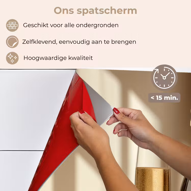 Spatscherm keuken - Champagne - Beige - Schaduw - Bubbels — 4