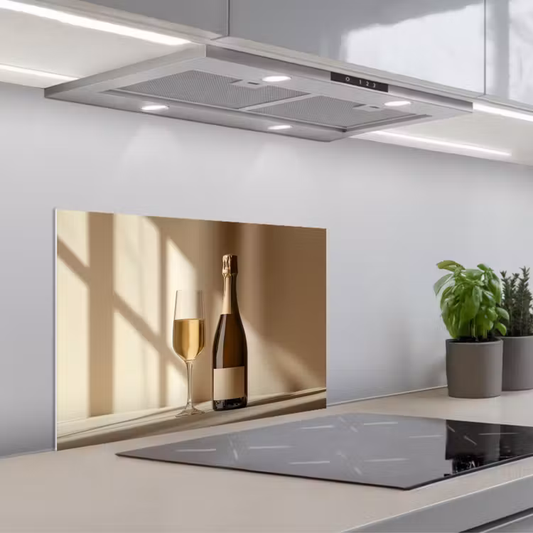 Spatscherm keuken - Champagne - Beige - Schaduw - Bubbels — 5