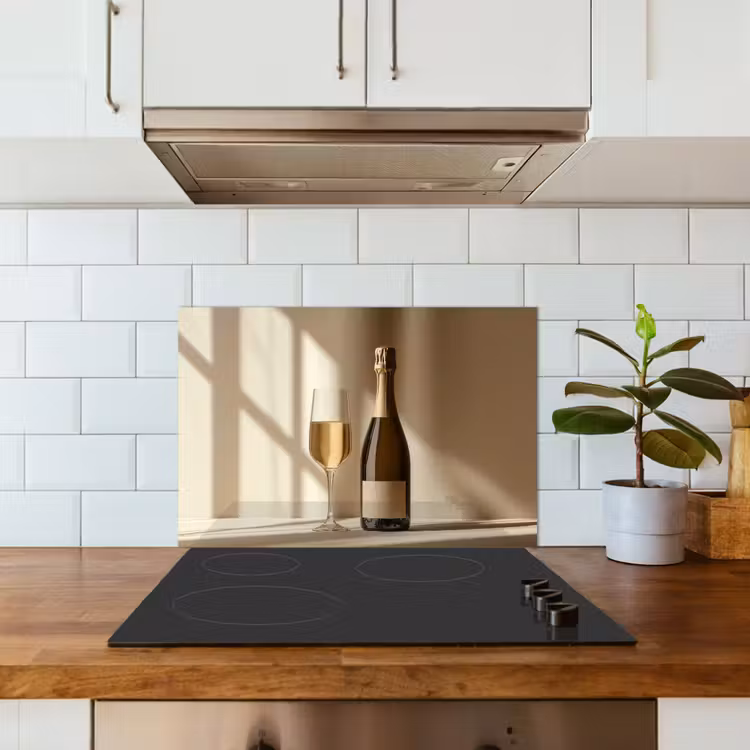Spatscherm keuken - Champagne - Beige - Schaduw - Bubbels — 6