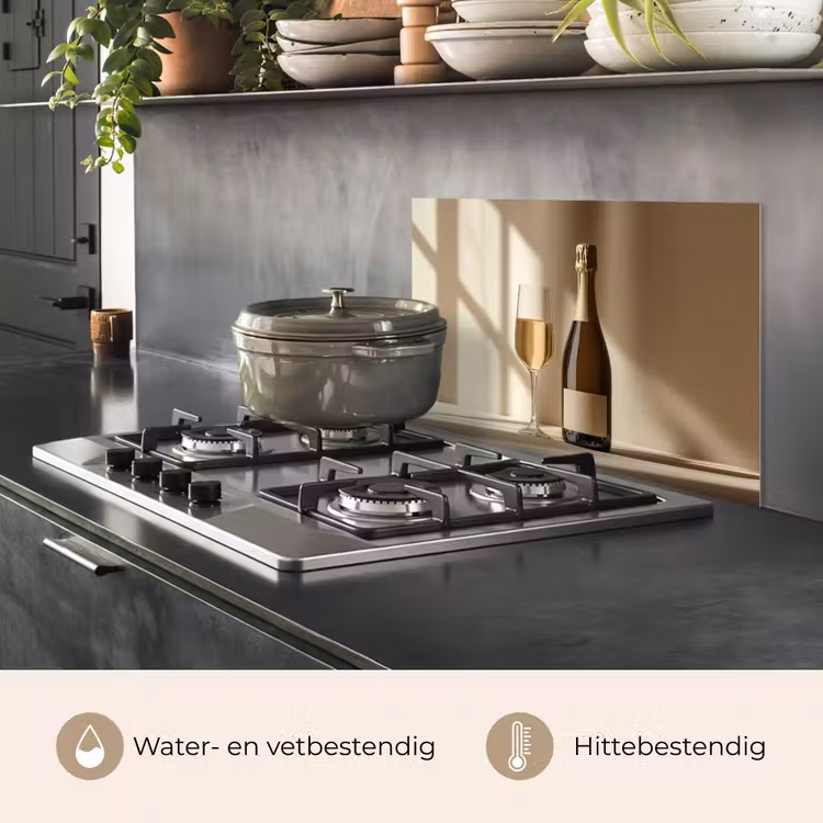 Spatscherm keuken - Champagne - Beige - Schaduw - Bubbels — 7