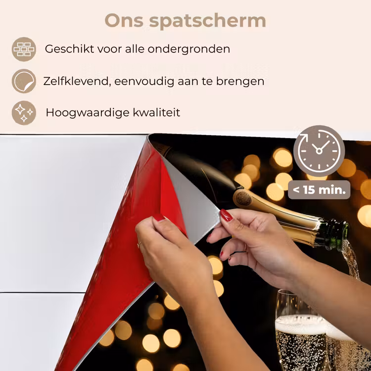 Spatscherm keuken - Lichtjes - Champagne - Glazen — 4