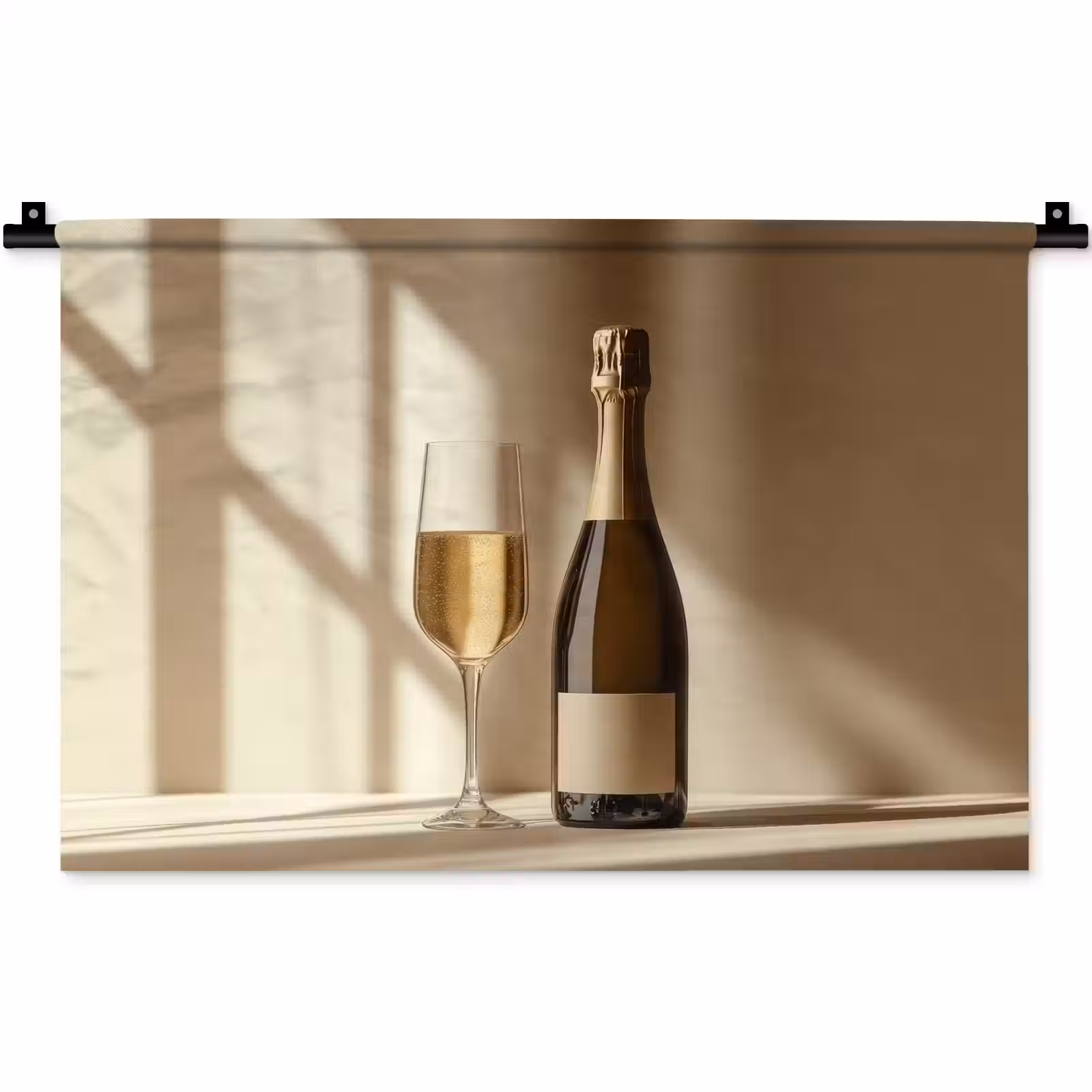 Wandkleed - Champagne - Beige - Schaduw - Bubbels — 1